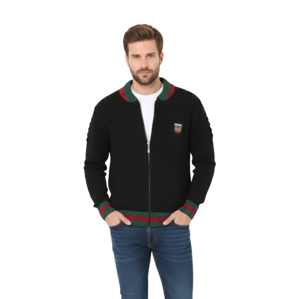 Erkek Tam Fermuarlı Triko Hırka