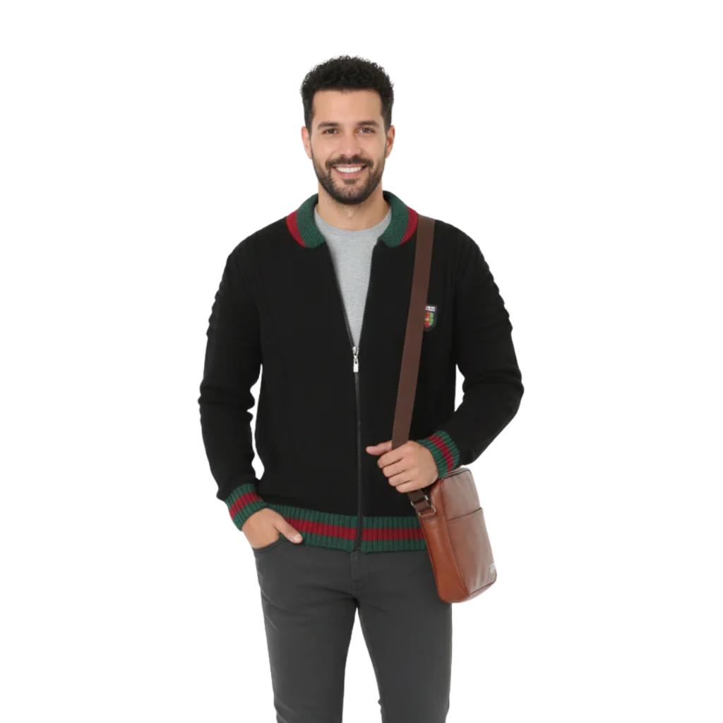 Erkek Tam Fermuarlı Triko Hırka