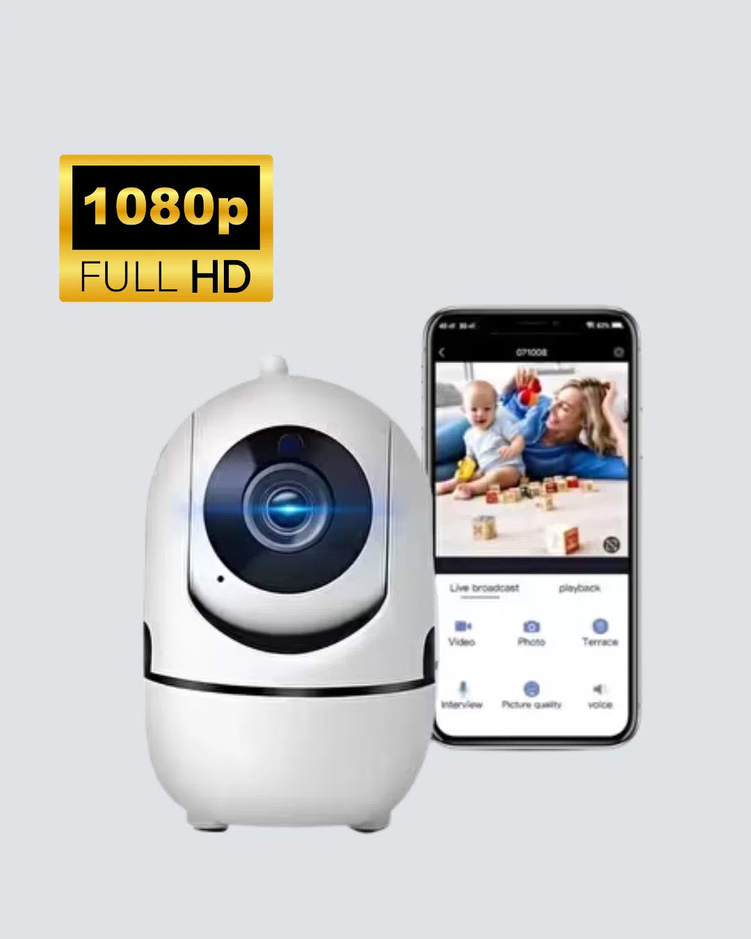 Akıllı Kontrol ve Hareket Takipli 1080P Kablosuz Güvenlik Kamerası