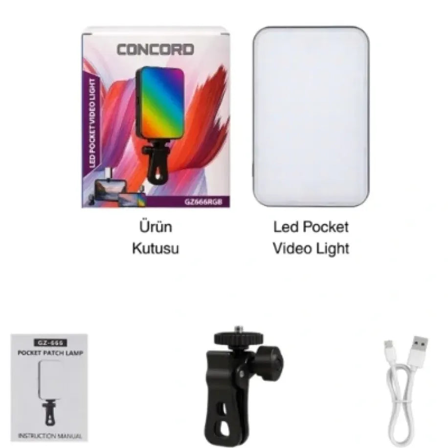 CLIP-FILL Taşınabilir Mini RGB LED Selfie Işığı