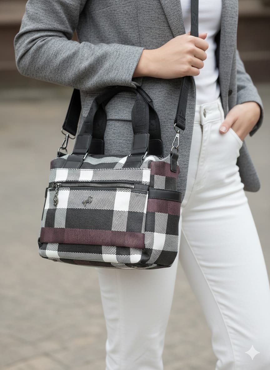 MİAMİ POLO Ekose Kareli Çanta