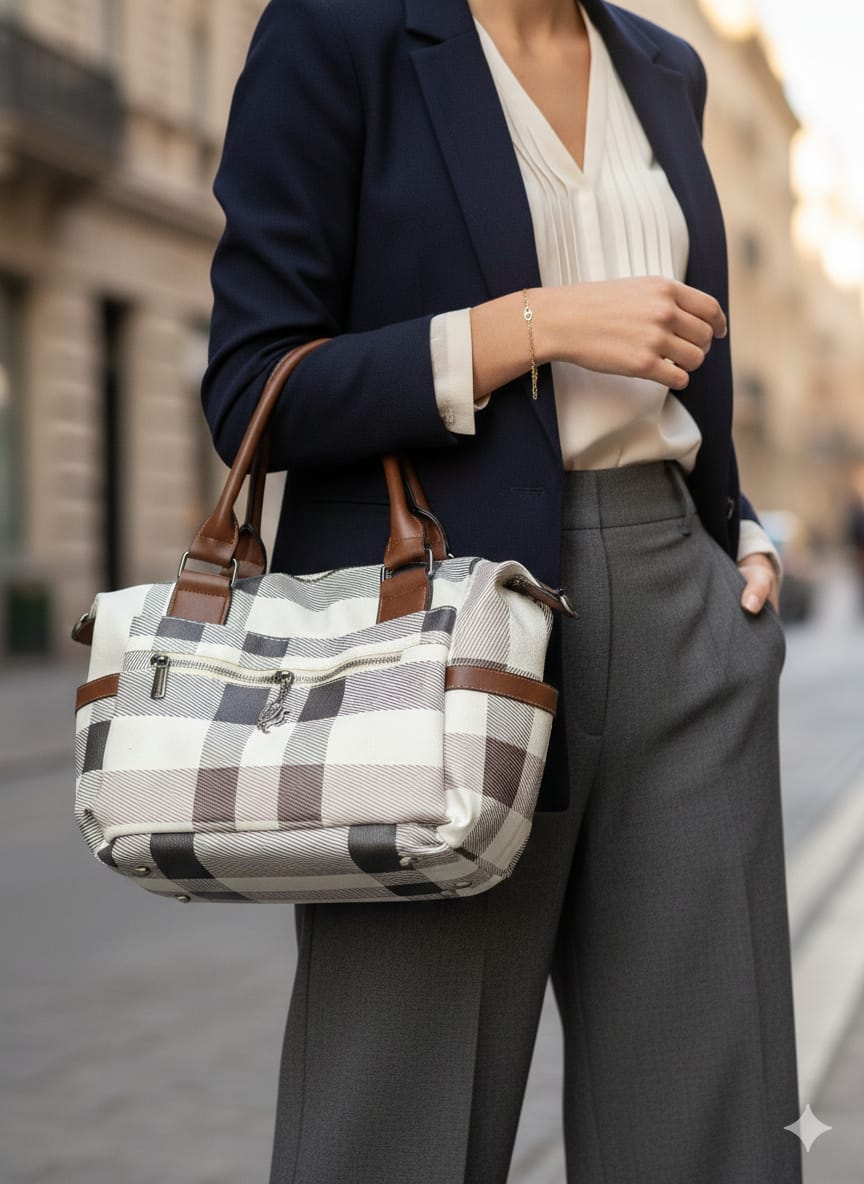 MİAMİ POLO Ekose Kareli Çanta