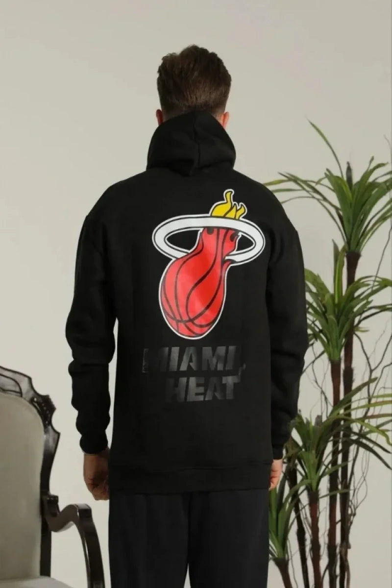 Erkek Oversize Üç İplik Kapüşonlu Sweatshirt