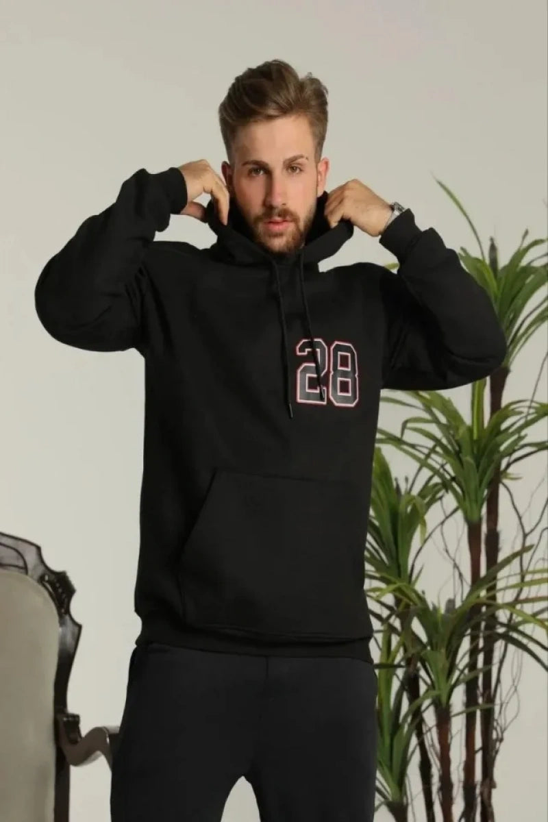 Erkek Oversize Üç İplik Kapüşonlu Sweatshirt
