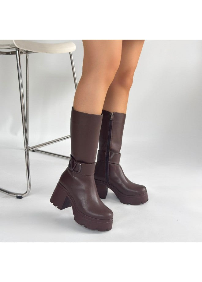 Moki Topuklu Cilt Çizme